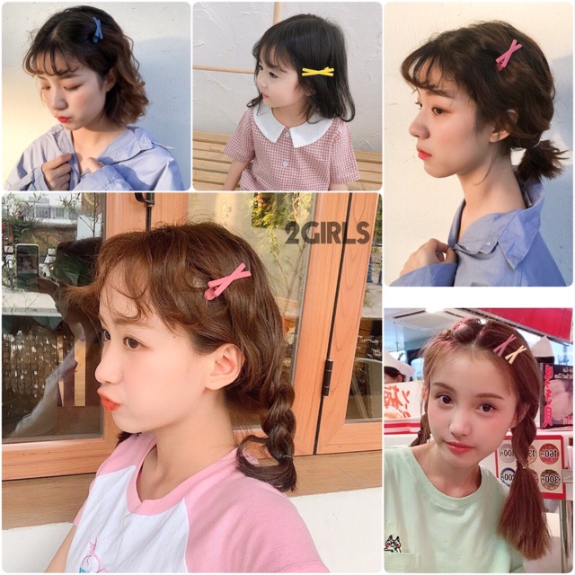 Kẹp tóc bấm sắc màu cho mùa hè , kẹp tóc chữ x , hình nơ kiểu hàn quốc hợp đi chơi du lịch