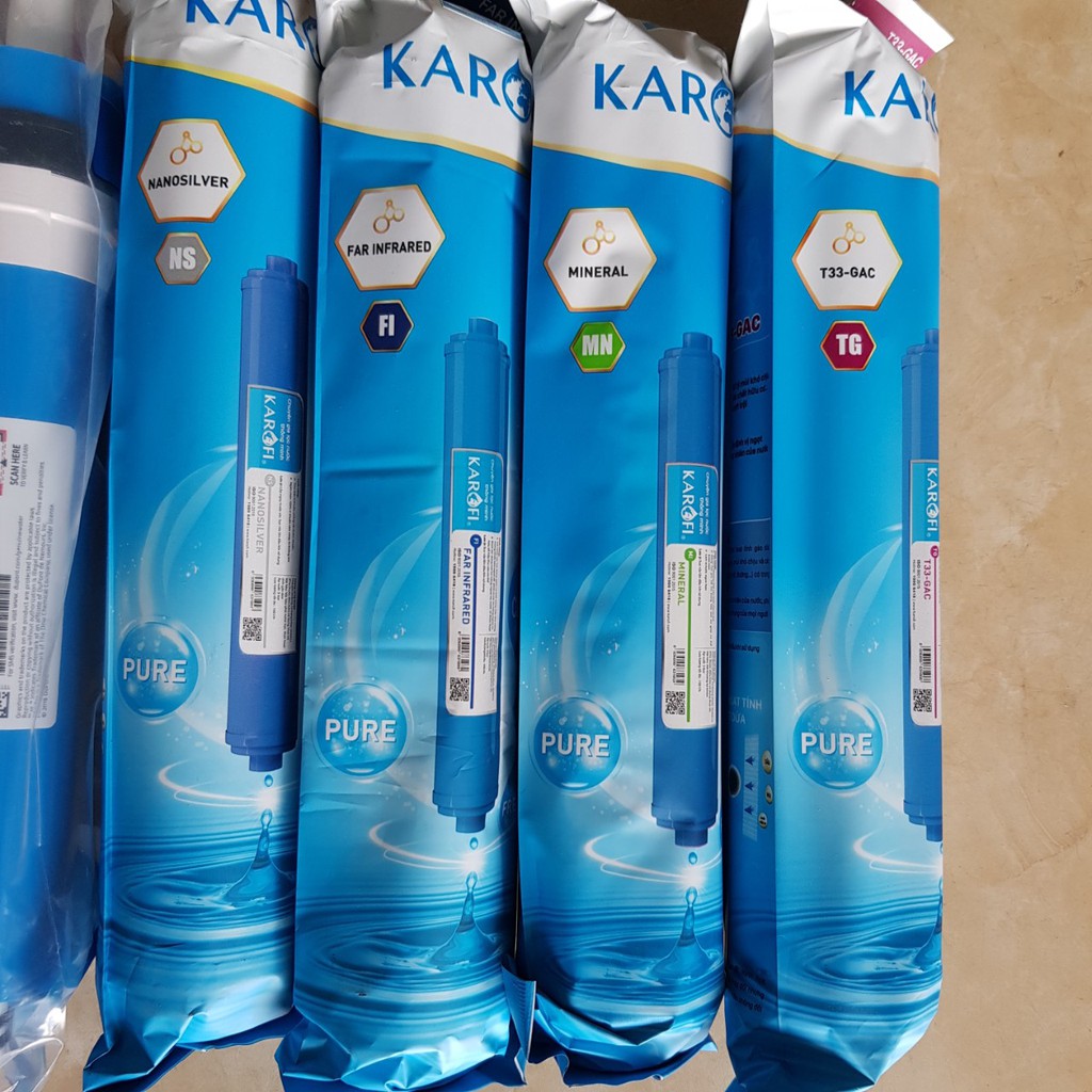 Trọn bộ Combo 8 lõi lọc nước Karofi chính hãng 12345678