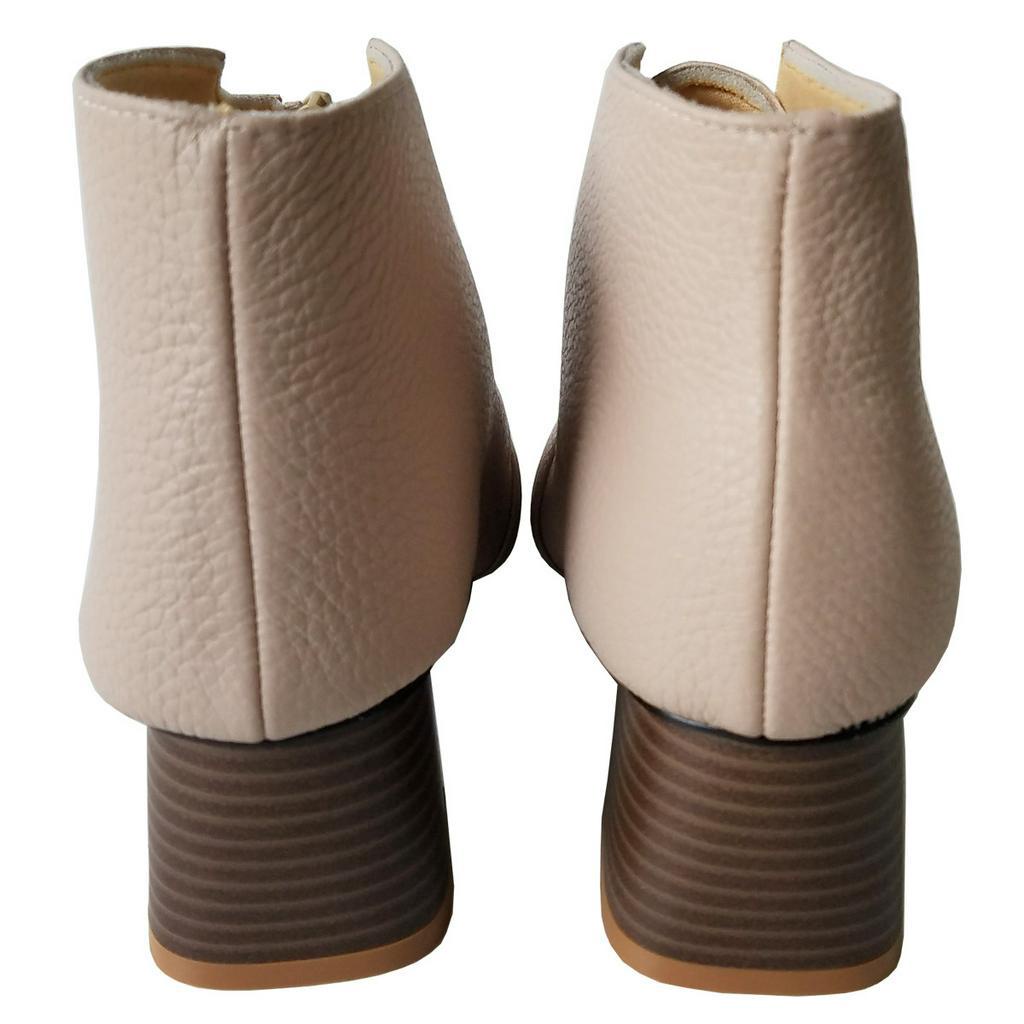 Giày Boot Nữ Cổ Thấp BIGBEN Da Bò Thật Cao 5cm BNN5