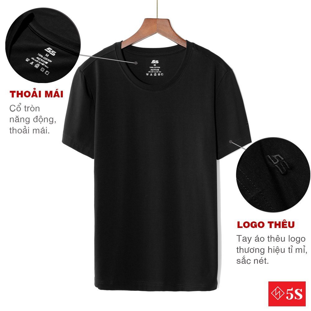 Áo Thun Nam Tay Ngắn 5S Premium (6 màu), Chất Liệu Thun Mềm, Mát, Bền Màu (TSO21004-01).