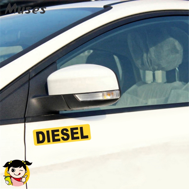 Set 2 nhãn dán phản quang hình chữ DIESEL dùng dán xe ô tô 10.6 * 3CM