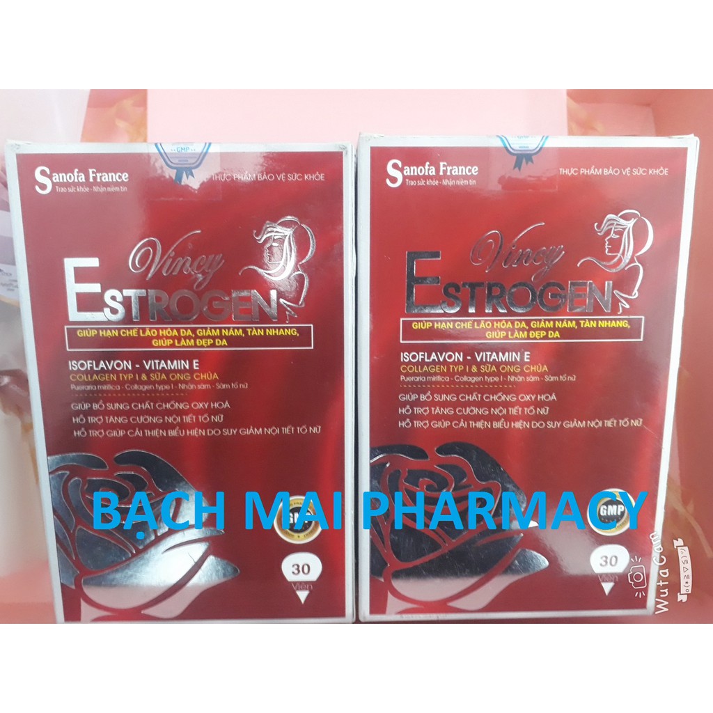 (CHÍNH HÃNG) Viên uống Vincy ESTROGEN, giúp hạn chế lão hóa da, giảm thâm, nám, tàn nhang và tăng cường nội tiết tố nữ | BigBuy360 - bigbuy360.vn