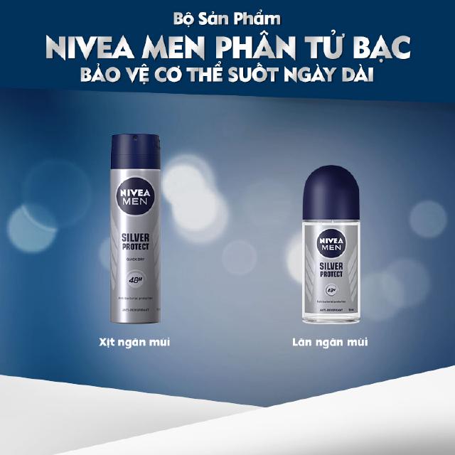 Xịt Ngăn Mùi Phân Tử Bạc Nivea Men Silver Protect 150ML