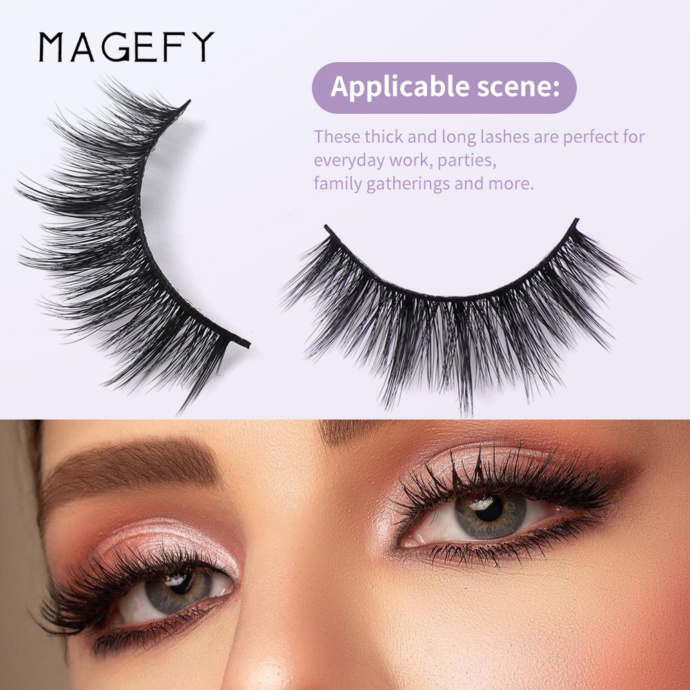 Set 5 Cặp Lông Mi Giả Dày Tự Nhiên Kèm Túi Đựng Tiện Lợi