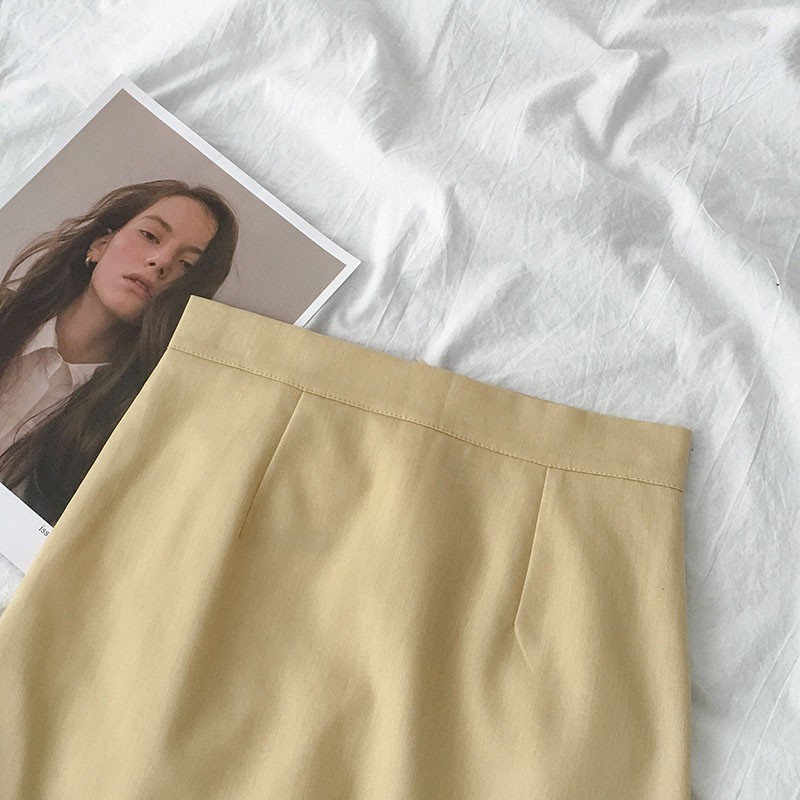 Chân váy ngắn trơn Retro Lưng cao Dáng chữ A Có Lót quần Ulzzang Hàn Quốc Cạp cao Thời trang | BigBuy360 - bigbuy360.vn