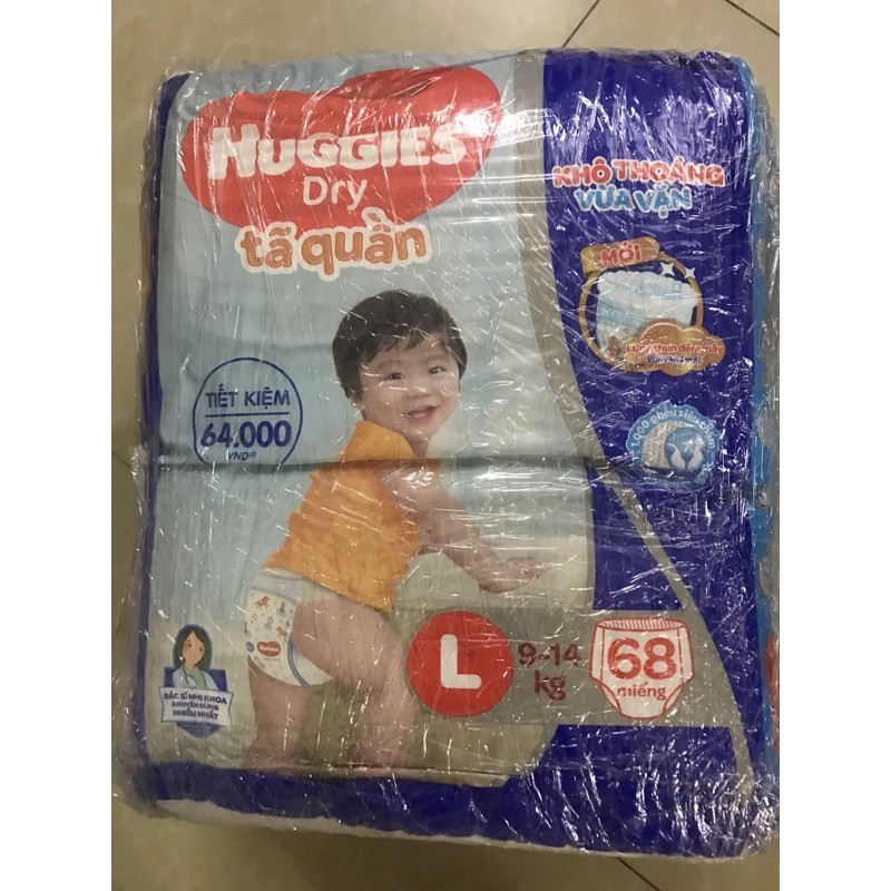 combo 2 bịch bỉm huggies dán m76, L68/ quần L68, Xl 62