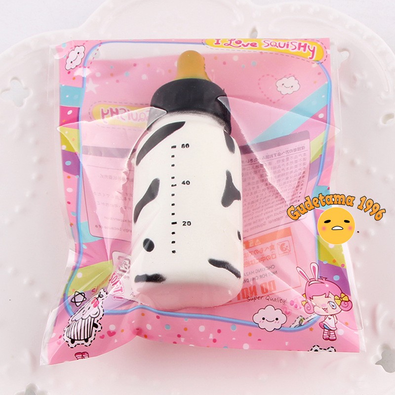 Squishy bình sữa 10cm giá rẻ có móc khóa có bao bì