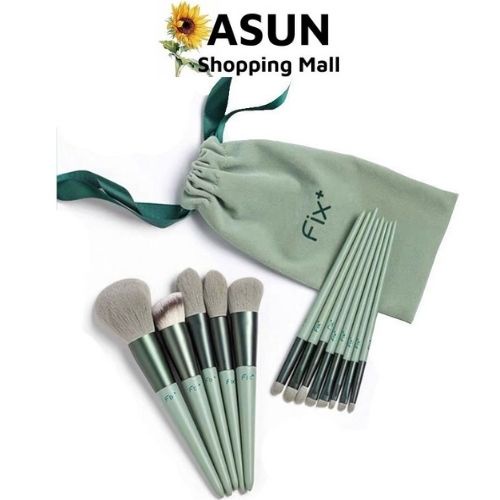 Bộ 13 Cọ Trang Điểm Fix+ Chuyên Nghiệp Kèm Túi Đựng Có Dây Rút