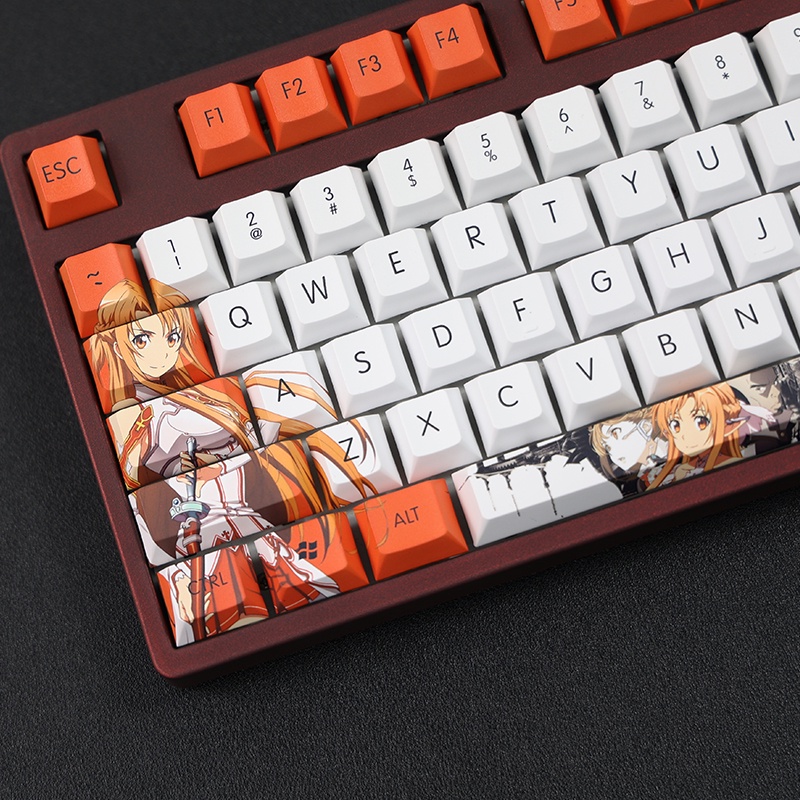 Yuuki Asuna Keycaps Cherry Hồ sơ Sword Art Online SAO Anime PBT DYE-SUB Bàn phím cơ Keycaps