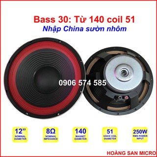 [Hàng nhập khẩu] Loa bass 3 tấc coil 51 từ 140, bass 30 từ 140 coil 51 -  bass 12 inch - giá một cái