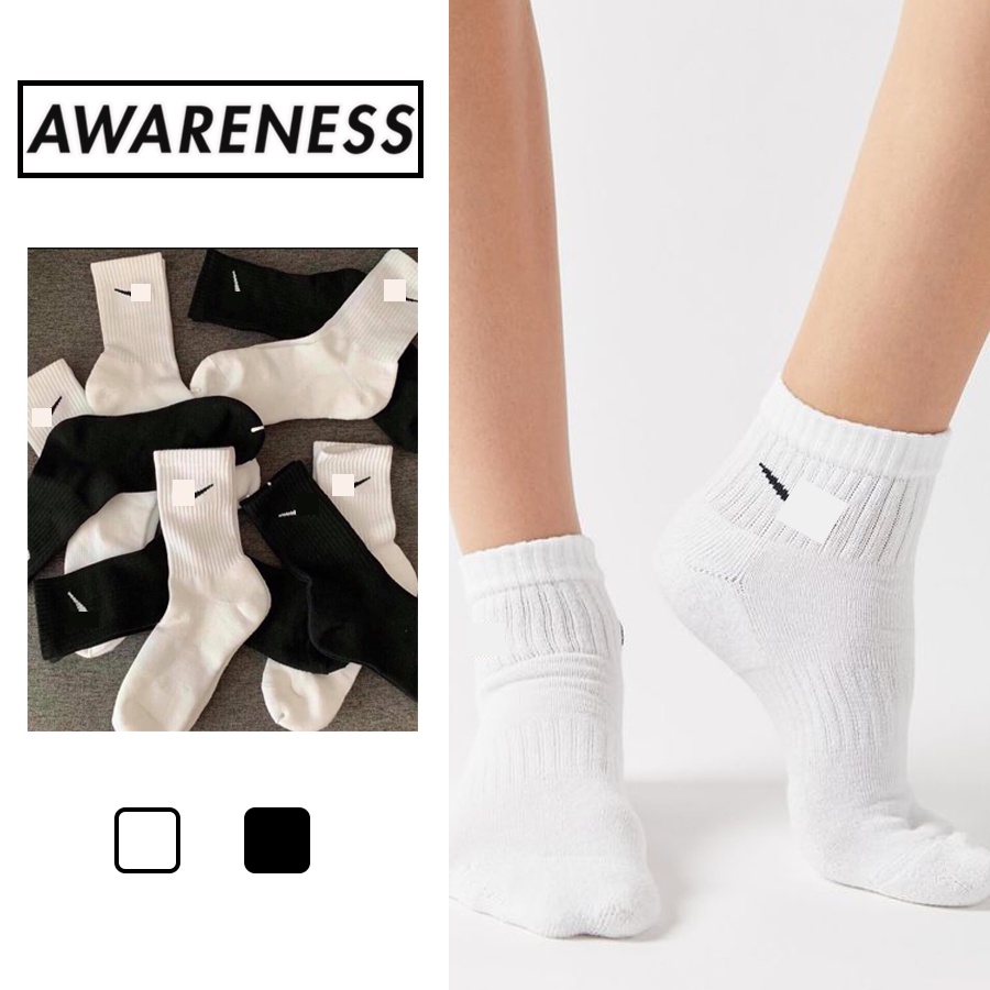 Tất/ vớ nam nữ thể thao cổ ngắn - 100% cotton VNXK - Dài khoảng 22-25cm - awareness