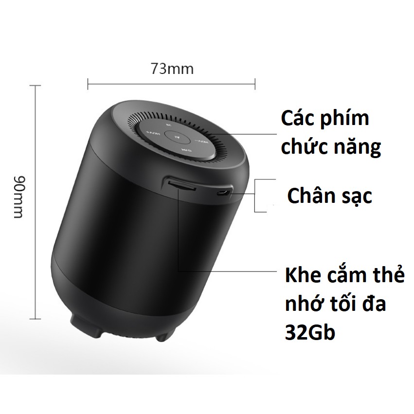 Loa bluetooth không dây cao cấp BONKS Q33 siêu trầm có khe cắm thẻ nhớ