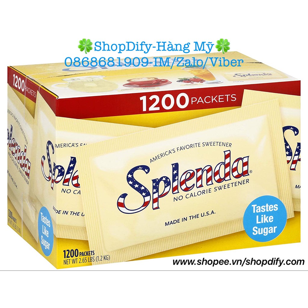 Đường SPLENDA Zero Calorie Granulated Sweetener của Mỹ cho người ăn kiêng, bệnh tiểu đường, DAS, Sugar Alternative