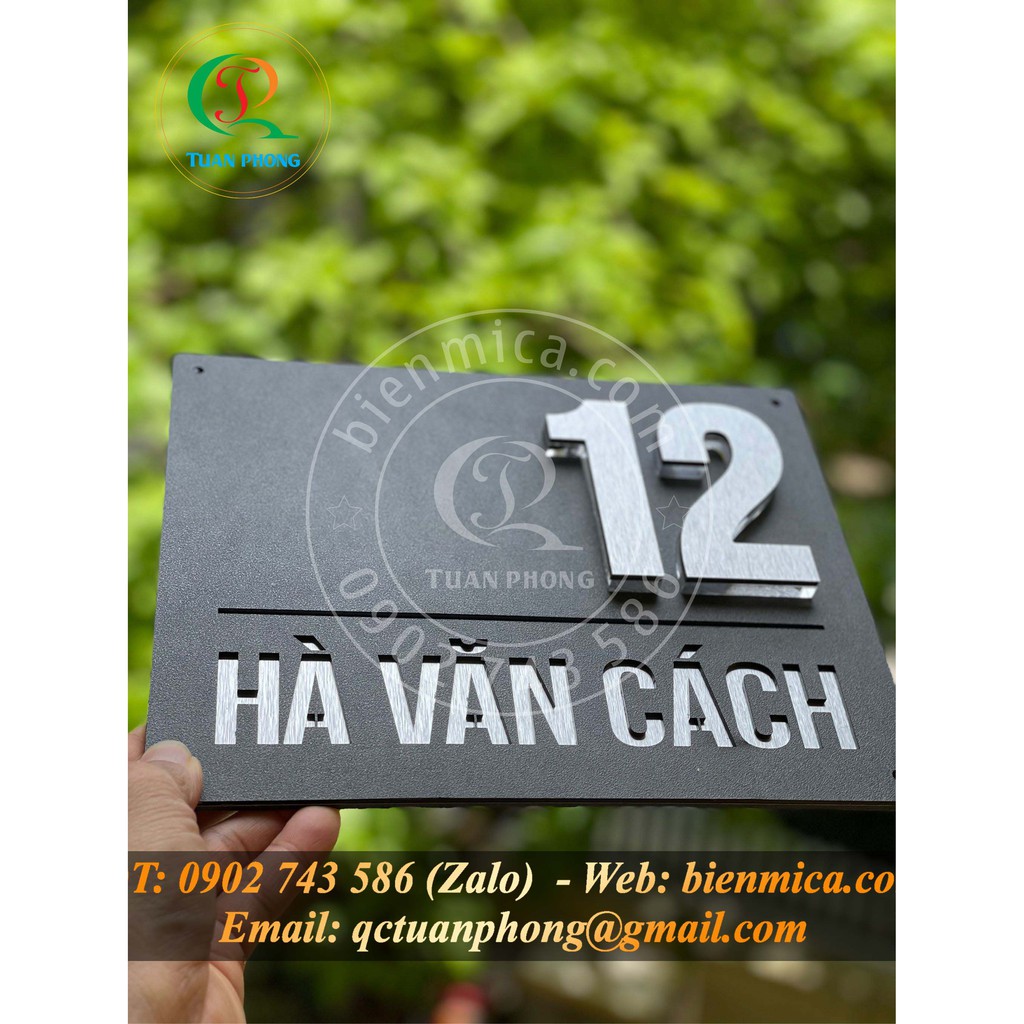 Biển Số Nhà 2 Lớp - Mẫu Bảng Số Nhà TP.01 số nổi - Số Phòng Cao Cấp