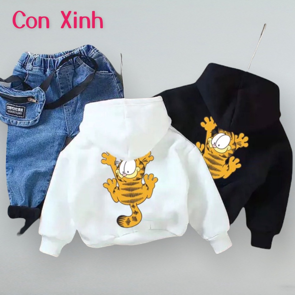 ◘Áo hoodie unisex CON XINH nỉ form rộng nam nữ in hình mèo Masupilami,thời trang mùa đông cho trẻ em từ 4 đến 10 tuổi