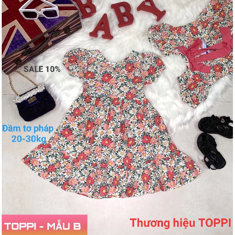 Đầm váy đi chơi xòe rộng bé gái vải mềm nhập haivanco màu tươi sáng mềm mại và thoáng mát đi học đi chơi đều đẹp