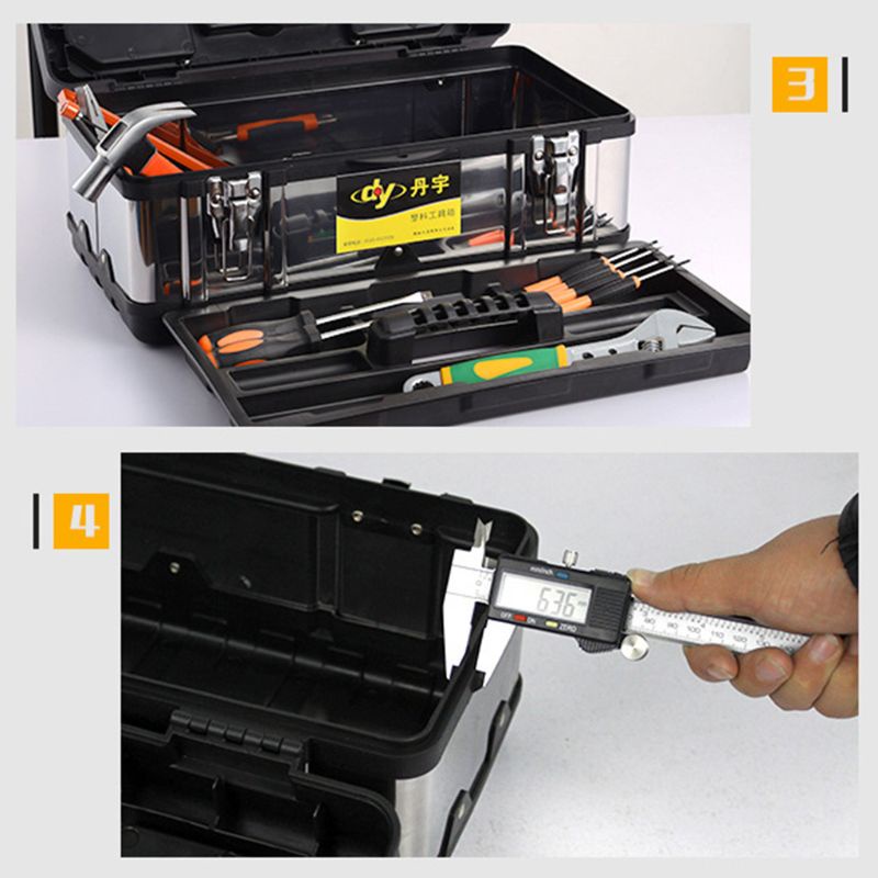 Hộp Nhựa Hai Tầng Đa Năng Bằng Thép Không Gỉ Sắp Xếp Gọn Gàng