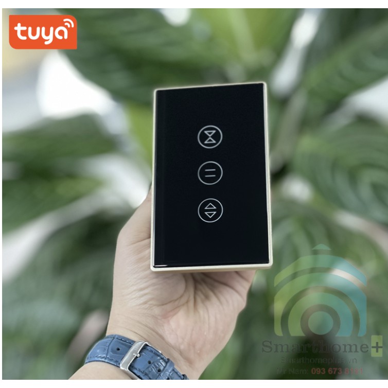 Công Tắc Điều Khiển Rèm Cửa Cửa Cuốn Đảo Chiều Động Cơ Viền Kim Loại Wifi Tuya CS1v2