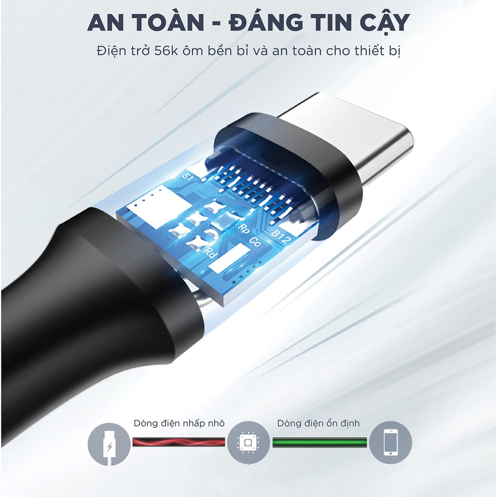 Cáp sạc USB 2.0 A sang USB C Ugreen US287 | Tốc độ truyền 480Mbps | Bảo Hành 1 đổi 1 18 Tháng | 60225 60114