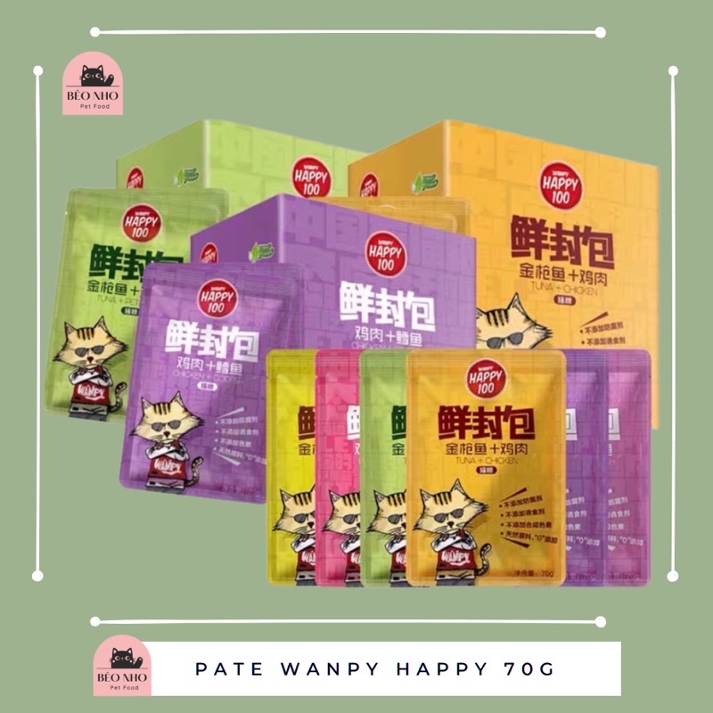 Pate Wanpy Happy thơm ngon cho mèo (Chọn vị)