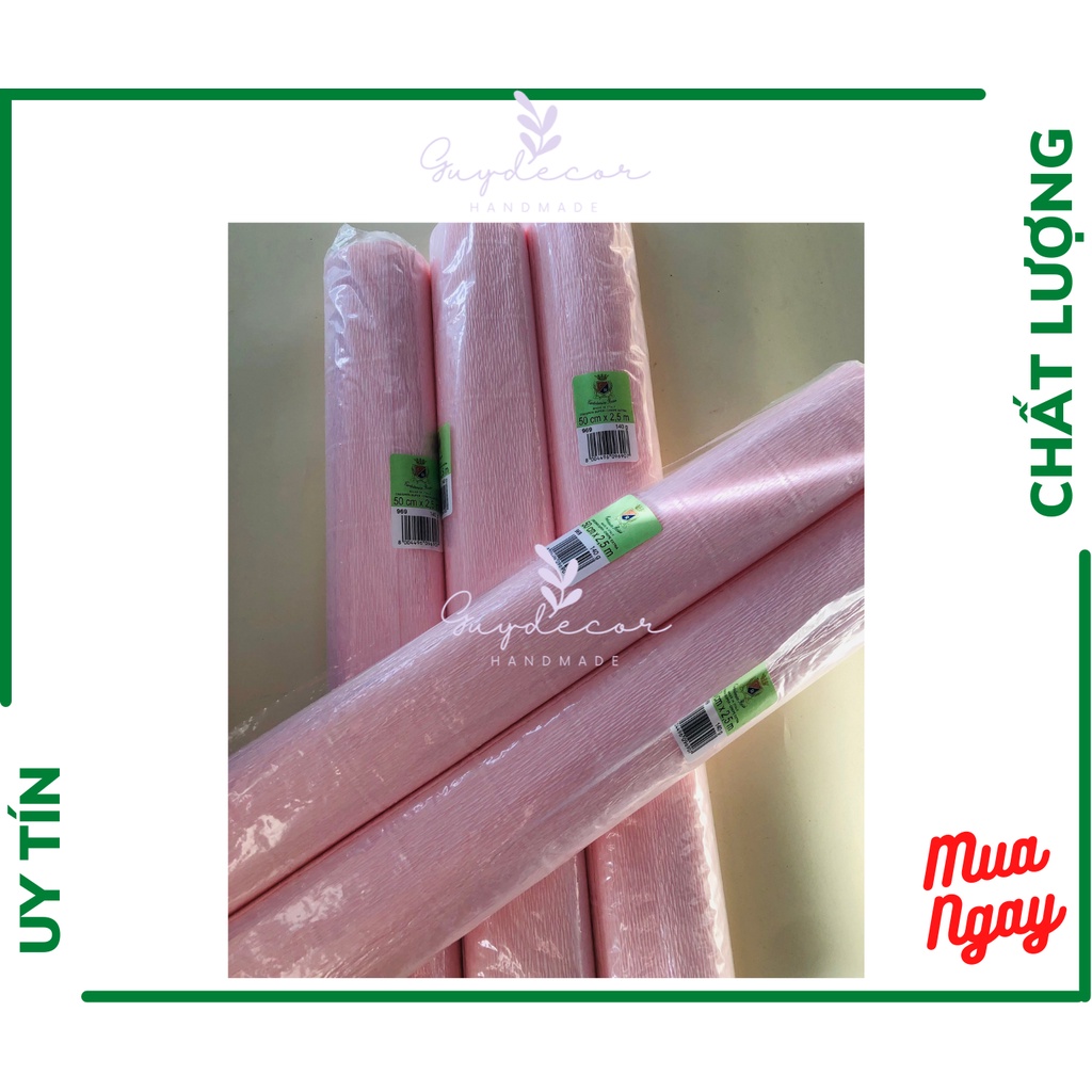 Giấy Nhún Ý 140g Dày Mã 969 Hồng Phấn Làm Hoa Handmade