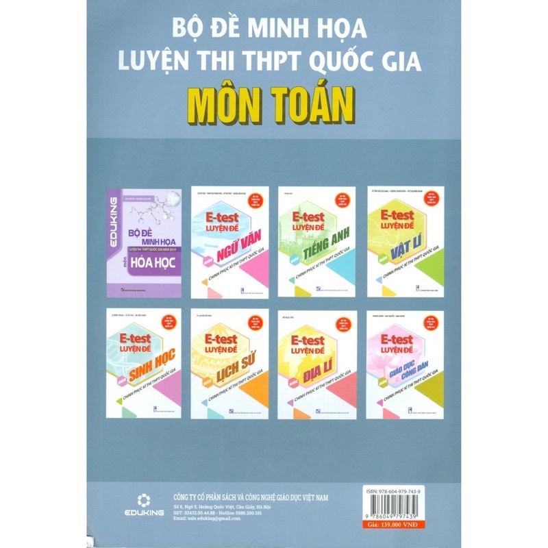 Sách - Bộ Đề Minh Họa Luyện Thi THPT Quốc Gia Môn Toán