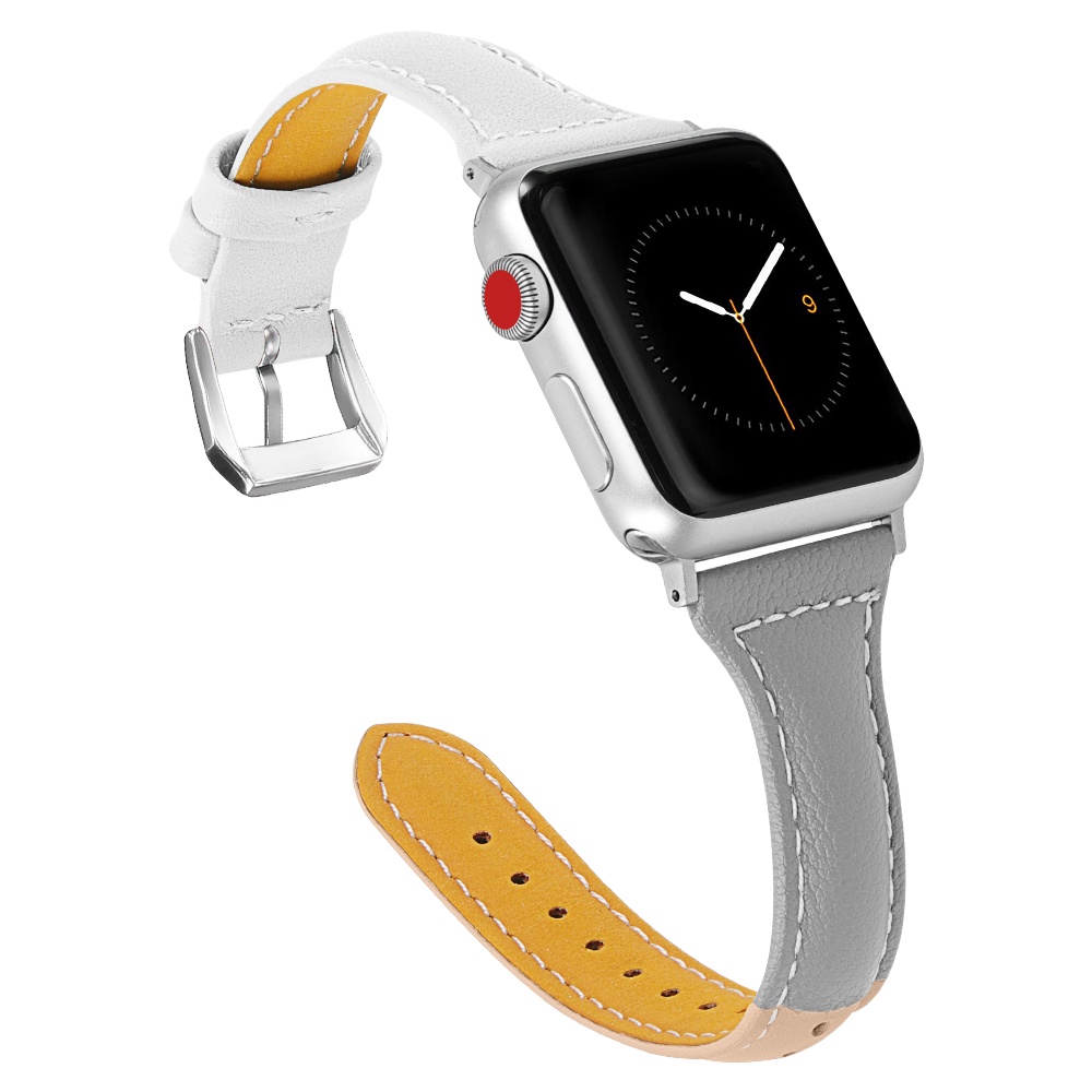 Dây Đeo Bằng Da Thật Mỏng Cho Đồng Hồ Thông Minh Apple Watch Series 7 SE 6 5 4 3 2 1 iWach 38 40 41 42 44 45mm