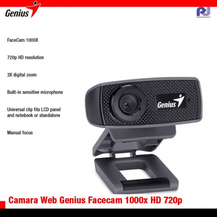 [Mã 155ELSALE giảm 7% đơn 300K] Webcam Genius Facecam 1000X V2 720p chính hãng