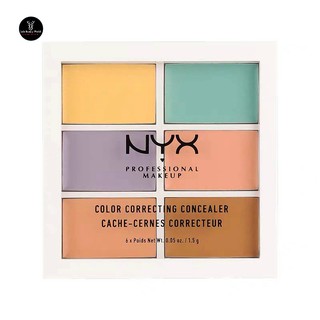 Tấm che khuyết điểm sáu màu NYX, tấm hiệu chỉnh bóng và highlight, che các đốm và quầng thâm