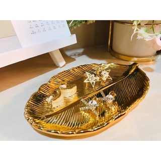 Khay trang sức hình chiếc lá, khay đựng đồng hồ nghệ thuật