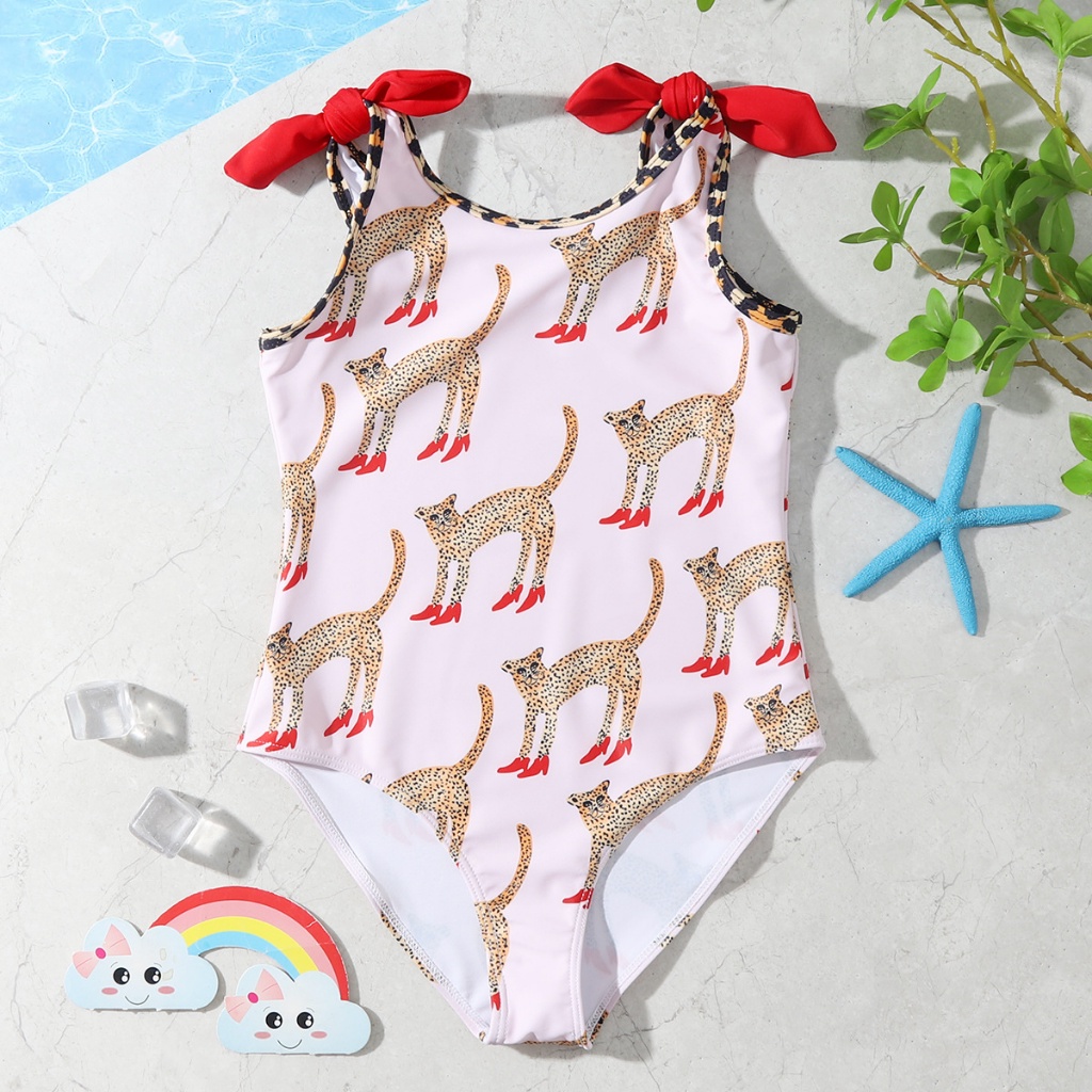 Bộ Đồ Bơi Một Mảnh Họa Tiết Da Báo Thời Trang Cao Cấp Cho Bé Gái