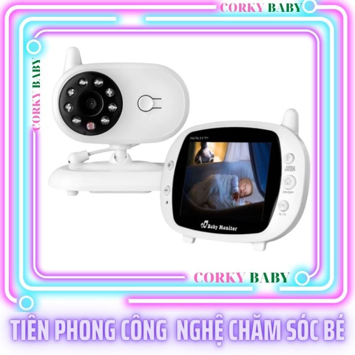 Máy báo tiếng khóc em bé không dây new fullbox 2021 màn hình lớn 3.5 in