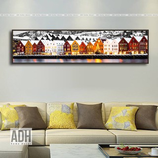 Tranh canvas thành phố Bắc Âu mùa đông ADH0016