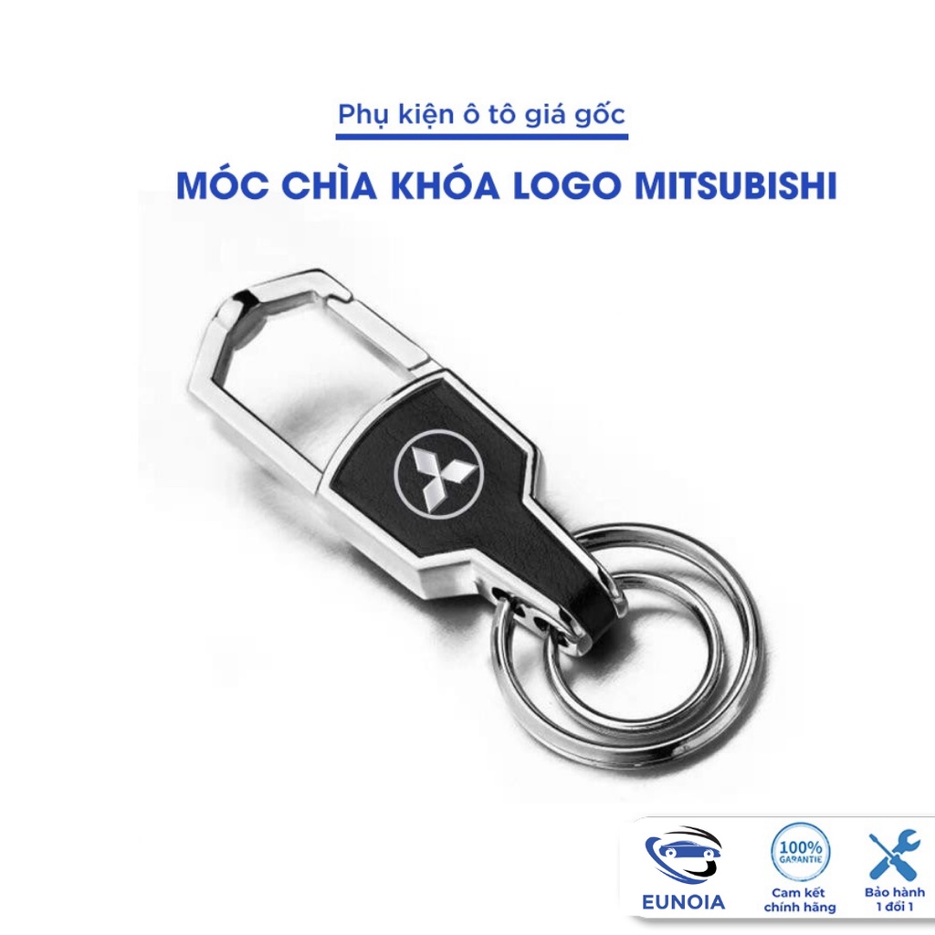 Móc khóa da cao cấp logo hãng Mitsubishi xpander attrage outlander lancer