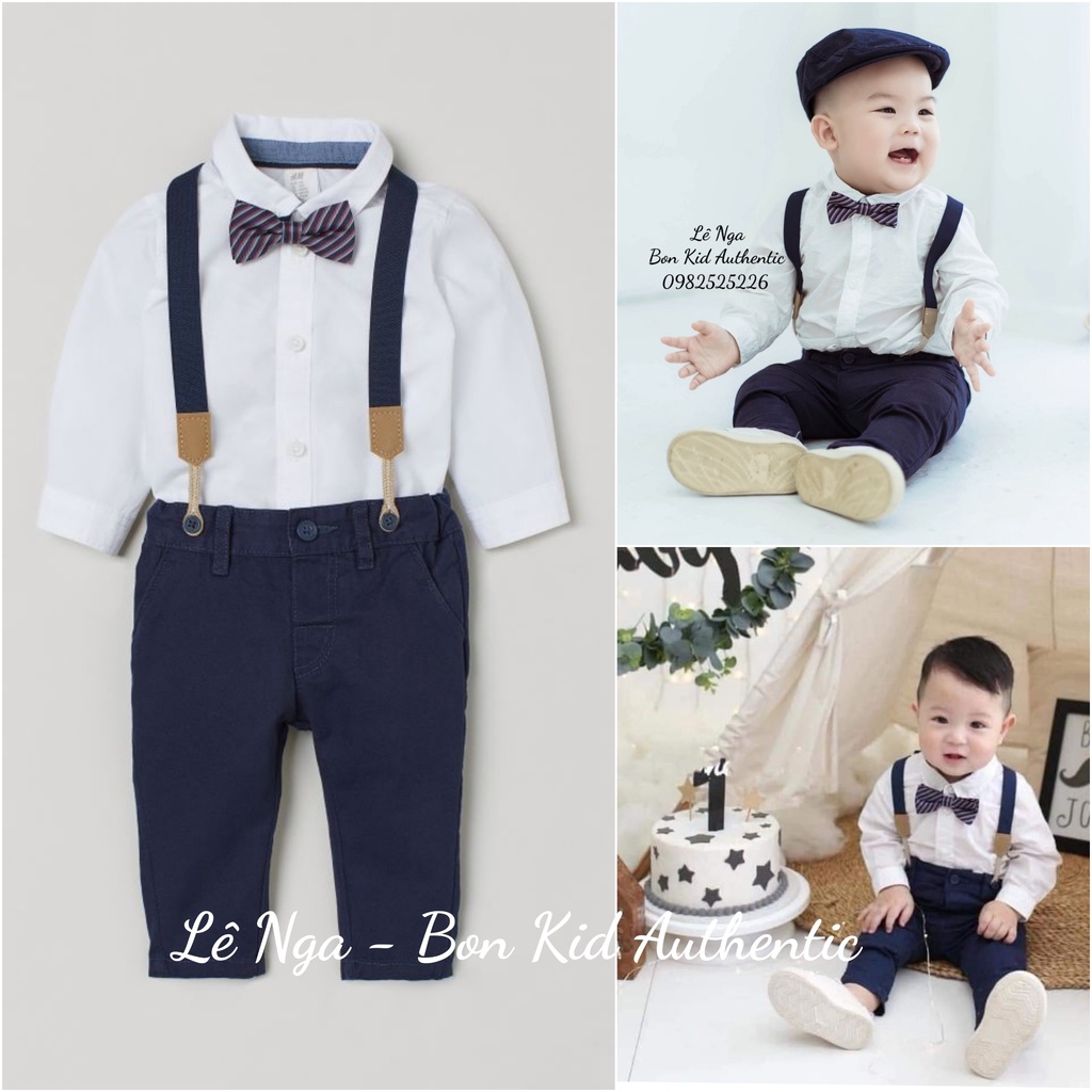 Set công tử HM JP/ US (đai đeo kèm nơ) sz 6-9m đến 3-4y