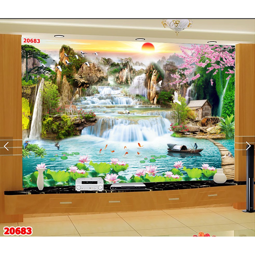 Tranh dán tường 3D SƠN THỦY ĐẸP NHẤT kt 80cm x 130cm