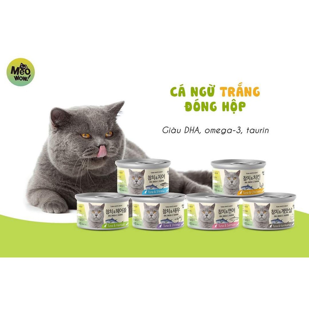 Combo 5 lon pate Meowow cho mèo con và mèo lớn