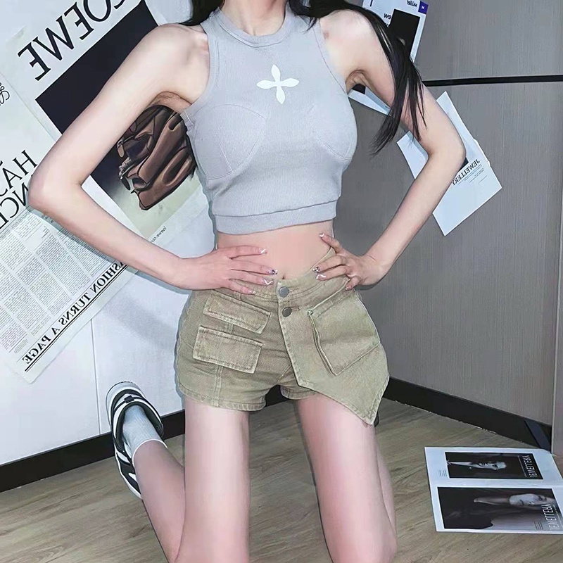 Quần Short Jean Nữ Lưng Cao Thời Trang Hàn Quốc