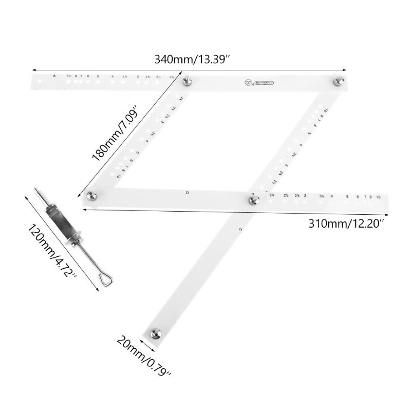 Thước Đo Lường Làm Từ Kính Hữu Cơ 34cm