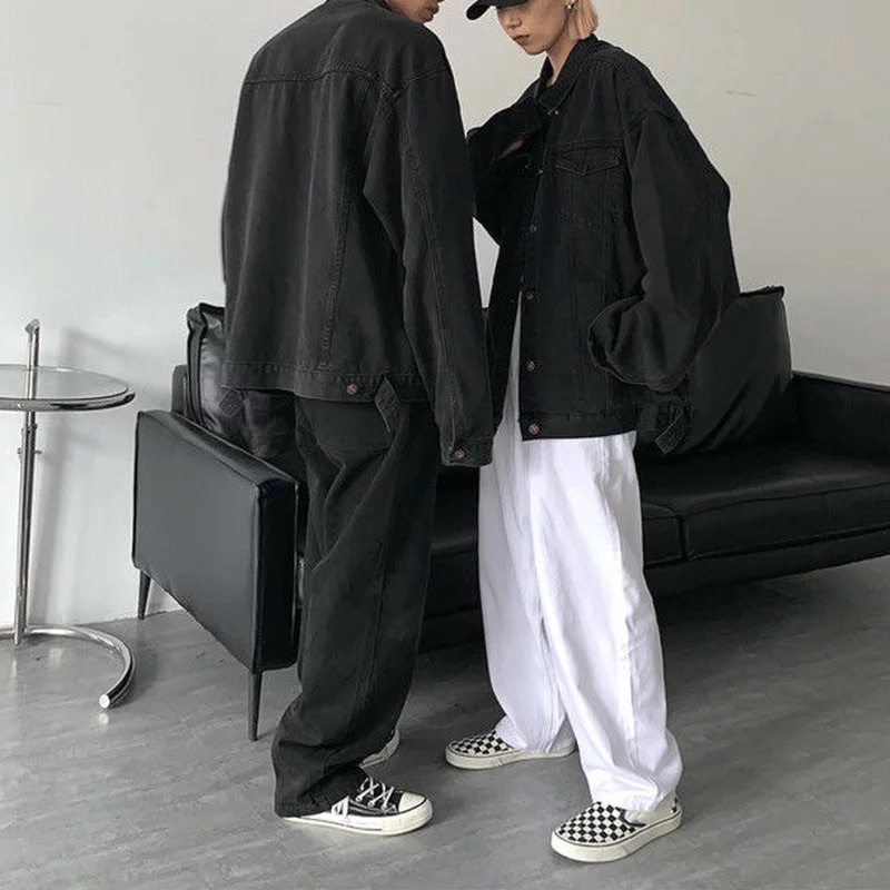 ÁO KHOÁC JEANS BÒ DENIM JACKET FASHION UNISEX. màu đen