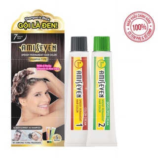 Nhuộm Phủ Bạc Dược Thảo dạng gội Số 7 Đen tự nhiên - Hương Hoa Quả (60g+60g) Hàn Quốc