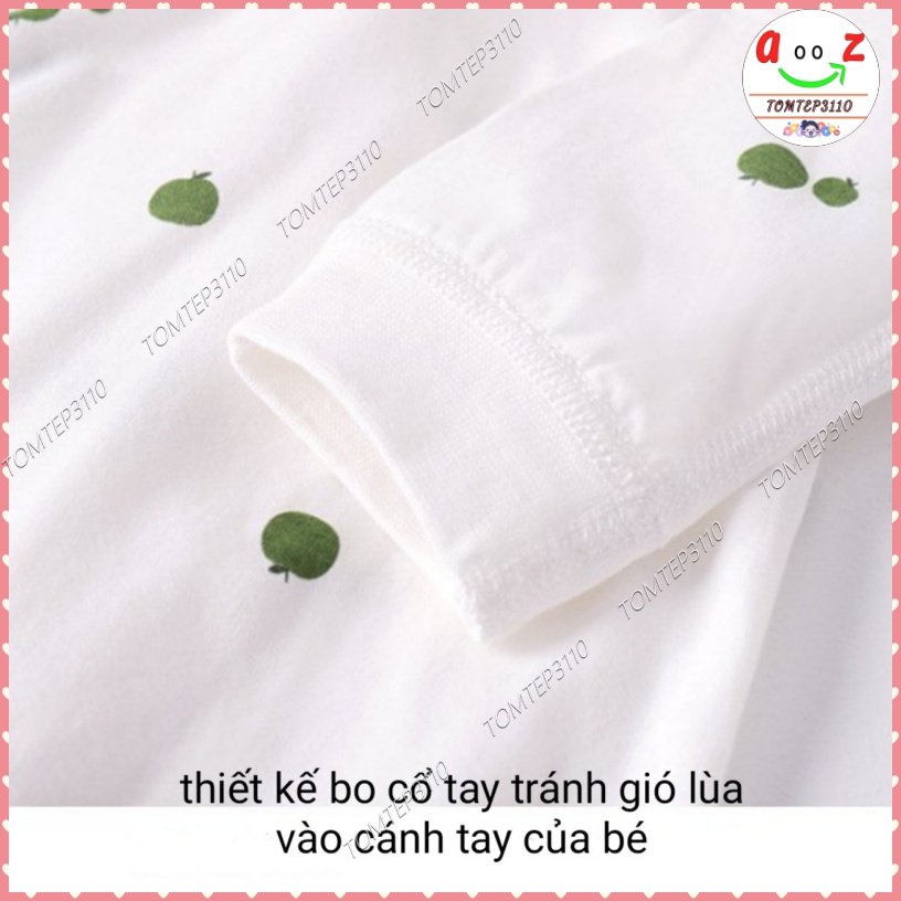 Body Dài Tay 100% Cotton Cho Bé Sơ Sinh Đến 10kg- Bộ Liền Thân Hoạ Tiết Trái Cây Đáng Yêu