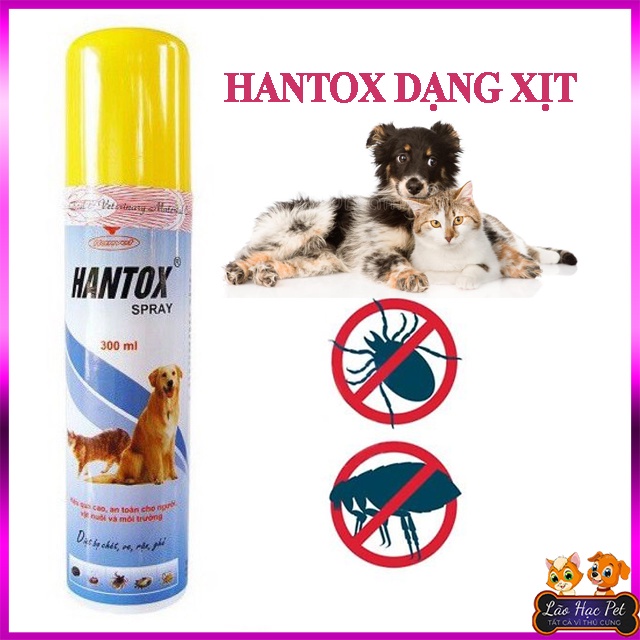 Sữa tắm cho chó mèo - Sữa tắm Hantox - Diệt bọ chét ve rận trên chó mèo