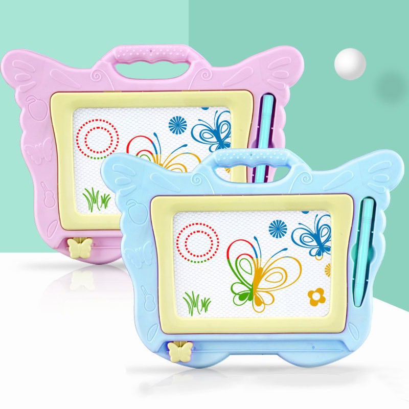 Bảng vẽ nam châm nhiều màu sắc hình bướm 2 bút vẽ cho bébảng gạt tự xóa,bảng viết tự xóa-Shop giao màu ngẫu nhiên