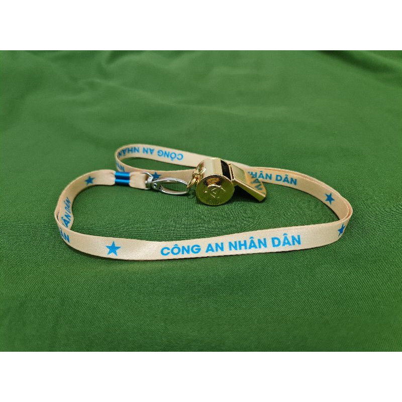 Dây đeo còi, đeo thẻ vải satin in chữ 2 mặt