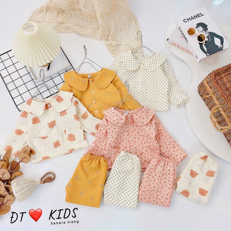 Bộ Pijama đũi xốp cho bé gái cực kỳ dễ thương, cute 7-16kg | Bột Shop