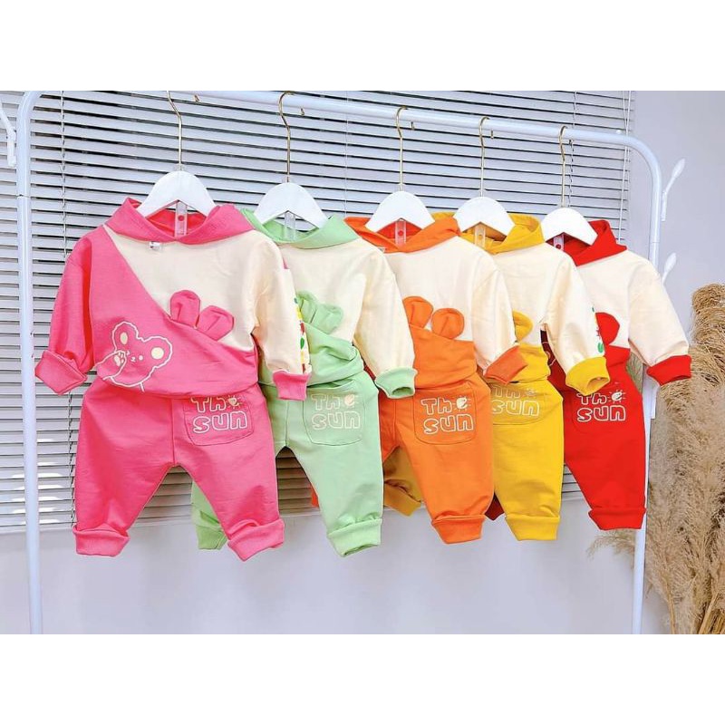{10-18kg} Bộ nỉ da cá bé gái size nhí (Nhiều mẫu)