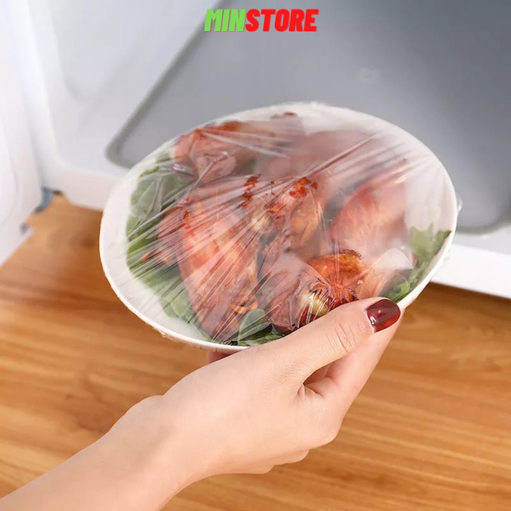 Màng bọc thực phẩm co giãn siêu dai có chun hình túi gấu set 100 chiếc MinStore - M28