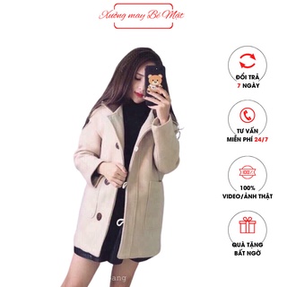 Áo Khoác Dạ  2 Lớp 🦋 Áo Choàng Nữ Dáng Hàn Quốc Phối khuy cài