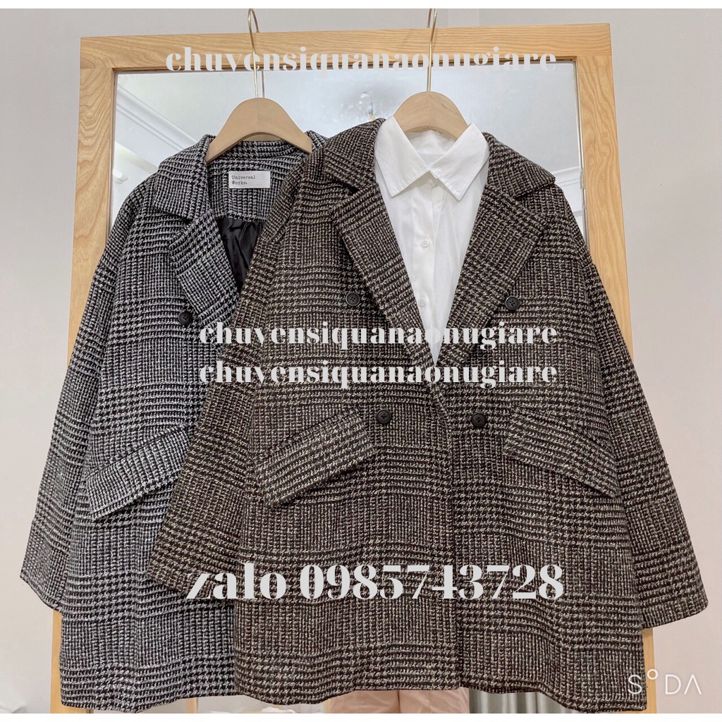 áo blazer nữ , áo vest dạ kẻ blazer loại 1